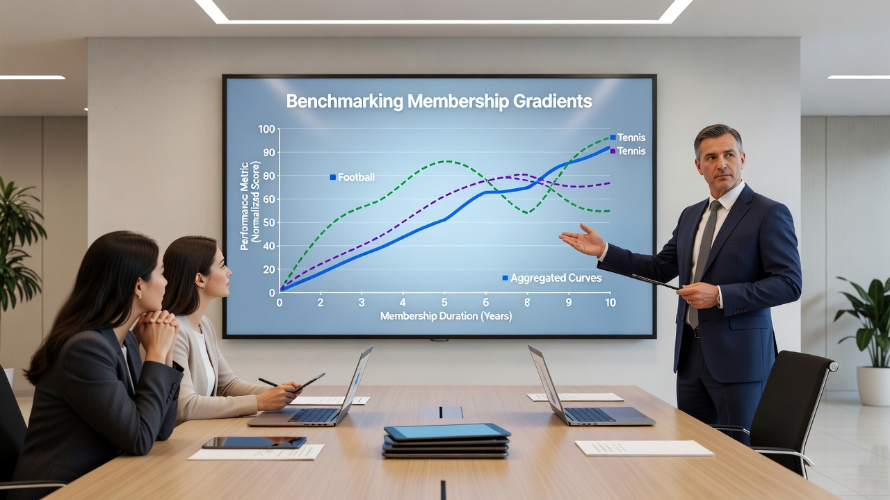 Comparative performance curves for different membership tiers in football, tennis, and horse racing
