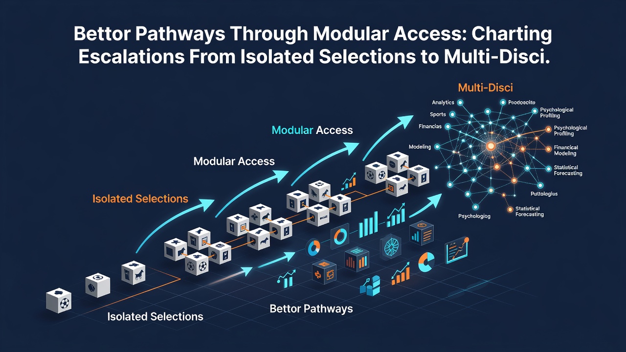 Chart illustrating bettor escalation paths through modular access levels in horse racing, tennis, and team sports