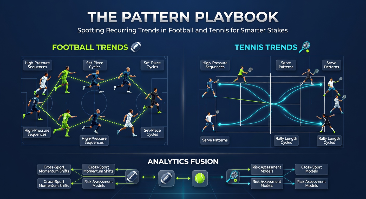 Tennis court visualization showing serve return patterns across surfaces, with overlaid football heatmap of late-game scoring zones