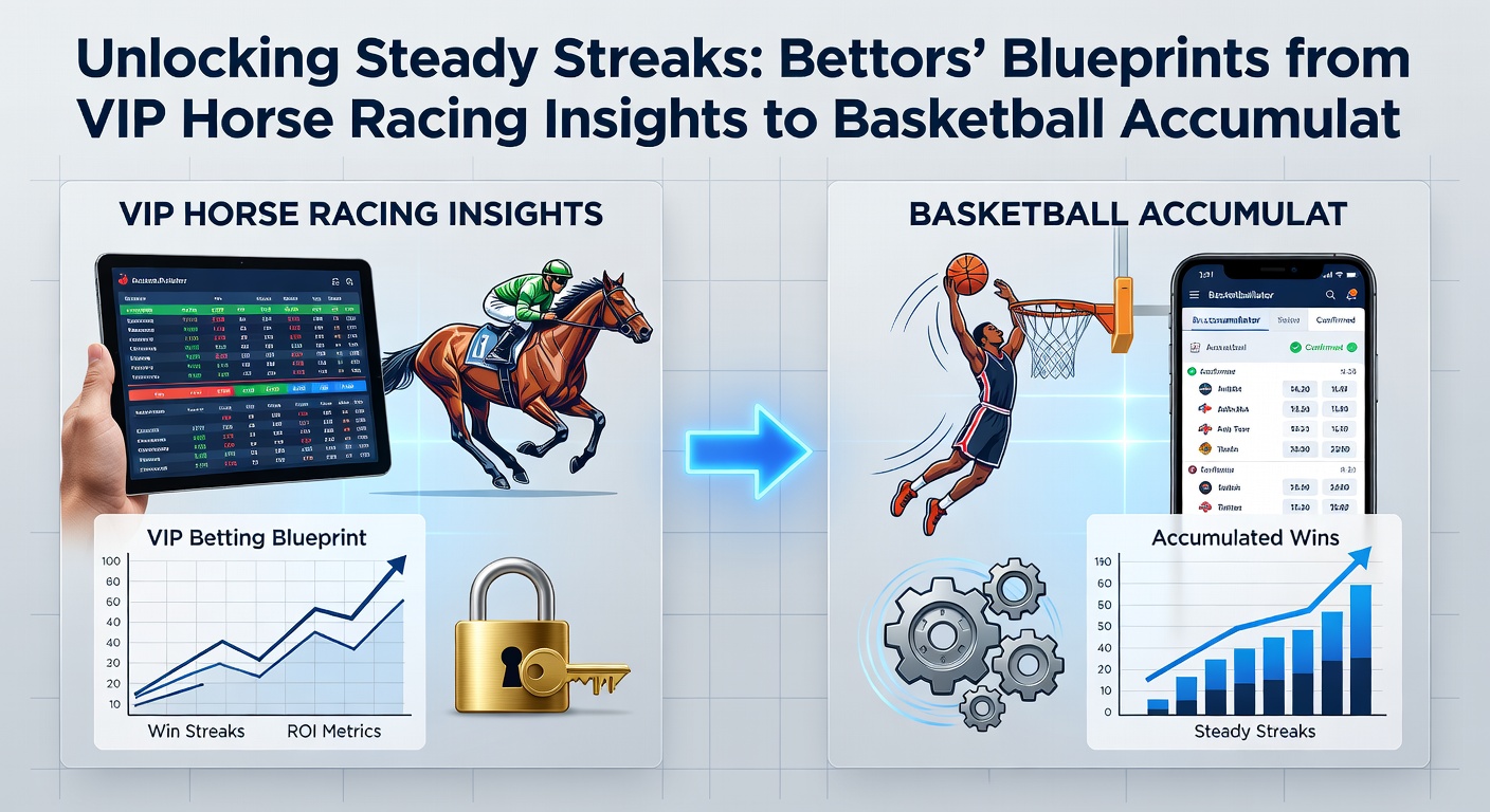 Graph showing rising accumulator success rates from horse racing starters to basketball peaks, with funding tier milestones marked